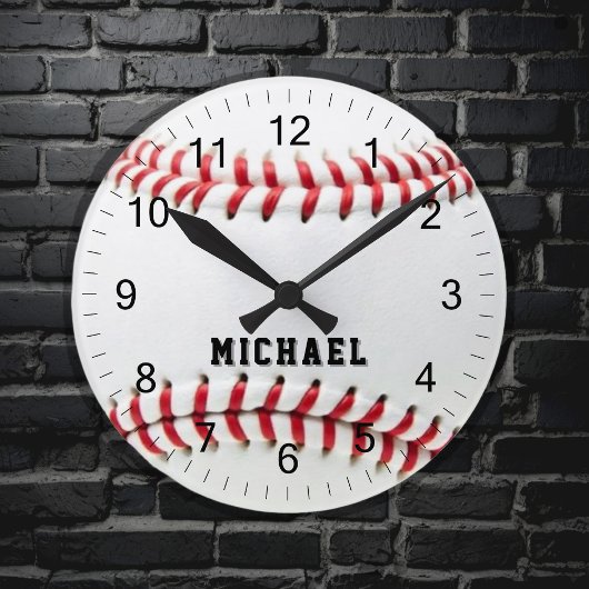 Horloge Ronde Trendy Personalized Baseball Name