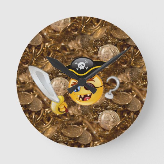 Horloge Ronde trésor pirate emoji (Recto)