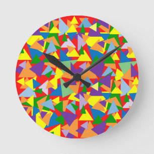 Horloge Ronde Triangles colorés