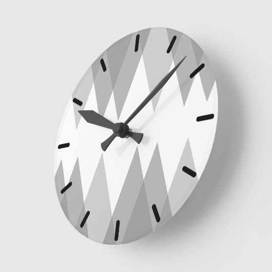Horloge Ronde Triangles gris (Angle)