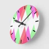 Horloge Ronde Triangles rouge et vert (Angle)