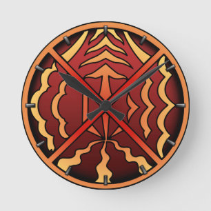 Horloge Ronde Tribal Clock Modern Native Art Wall Clocks Decor