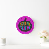 Horloge Ronde Trick Me Traite, Halloween Multi-Couleur (Maison)