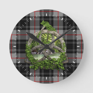 Horloge Ronde Trinité de Celtic de tartan de Moffat de clan