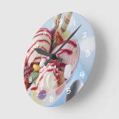 Horloge Ronde Trio de crème glacée et de sundae doux (Angle)