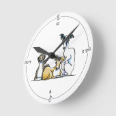 Horloge Ronde Trio italien Greyhound (Angle)