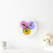 Horloge Ronde Trois fleurs de cactus (Maison)