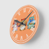 Horloge Ronde Trois hiboux sages (Angle)