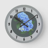 Horloge Ronde Trois Hydrangea bleu (Recto)