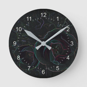 Horloge Ronde trois tulipes de velours