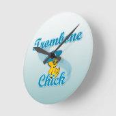 Horloge Ronde Trombone Chick #3 (Angle)