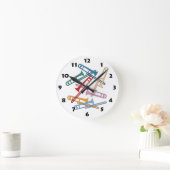 Horloge Ronde Trombone Coloré (Maison)