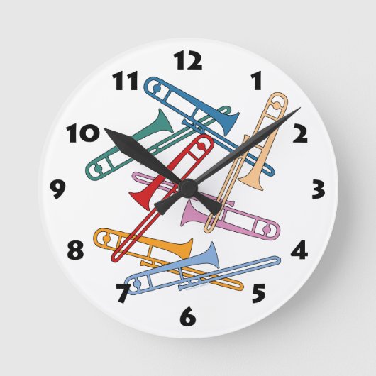 Horloge Ronde Trombone Coloré (Recto)