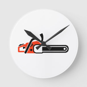 Horloge Ronde Tronçonneuse