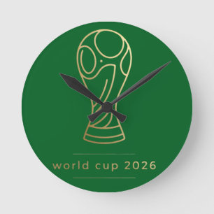 Horloge Ronde Trophée de la Coupe du Monde Minimaliste 2026 Line