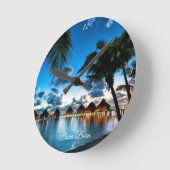 Horloge Ronde Tropical Bora Bora (Angle)