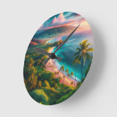 Horloge Ronde Tropical Maui Island Paradise (Angle)