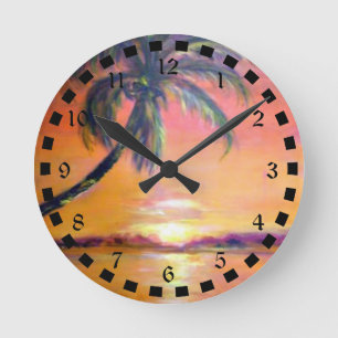 Horloge Ronde Tropical Sunset in beautiful Florida