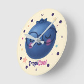 Horloge Ronde TropiCool Blueberry - mignonne cadenas de fruits K (Angle)
