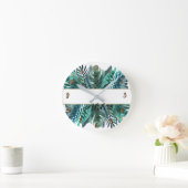 Horloge Ronde Tropiques botaniques de feuille de plantes (Maison)