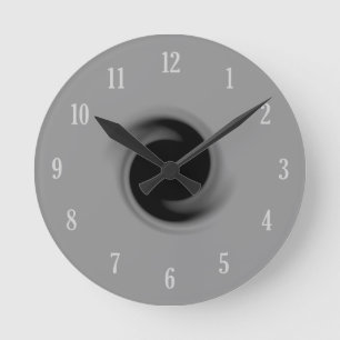 Horloge Ronde Trou noir pivotant gris