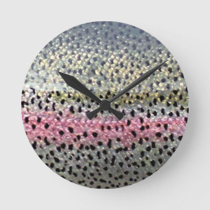 Horloge Ronde Truite arc-en-ciel par PatternWear©