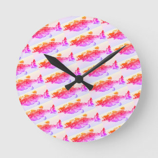 Horloge Ronde Truite, basse et crappie trois poissons favoris ou