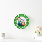 Horloge Ronde Trust me, logo de biologiste wall clock (Maison)