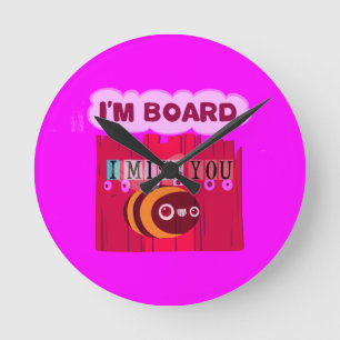 Horloge Ronde Tu me manques Je m'ennuie