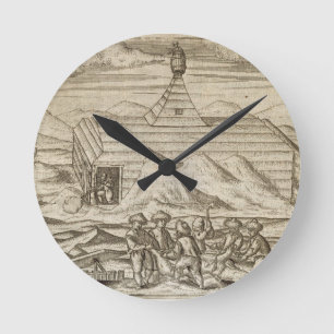 Horloge Ronde Tueur d'équipage et pelage d'ours, à l'extérieur d