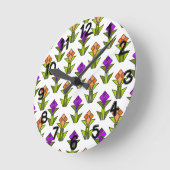 Horloge Ronde Tulipes (Angle)