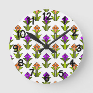 Horloge Ronde Tulipes