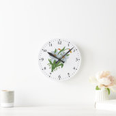 Horloge Ronde Tulipes et jonquilles Fleurs Cadran 1 Noir (Maison)
