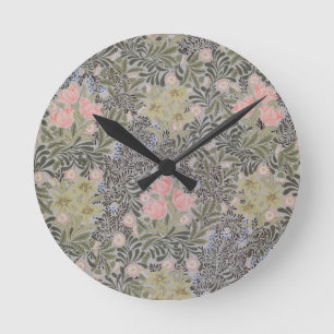 Horloge Ronde Tulipes, marguerites et chèvrefeuille