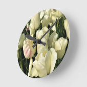 Horloge Ronde Tulips blanches, Oregon (Angle)
