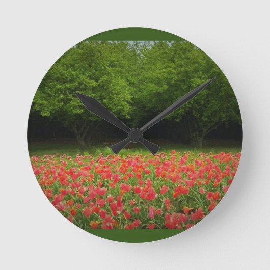 Horloge Ronde Tulips et Trees (Recto)