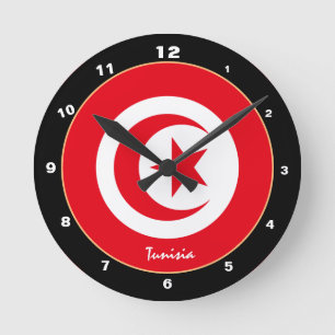 Horloge Ronde Tunisie patriotique Drapeau, Tunisie Accueil / des