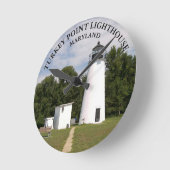Horloge Ronde Turkey point Lighthouse, Maryland Round Wall Clock (Angle)