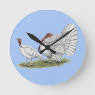 Horloge Ronde Turkeys White Holland