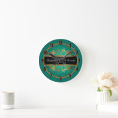 Horloge Ronde Turquoise Aqua Parties scintillant Sequin Disco Ho (Maison)
