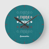 Horloge Ronde Turquoise. Brille. Lumineux. Brille. Brille. (Recto)