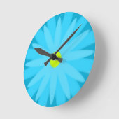 Horloge Ronde Turquoise en fleur (Angle)