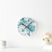 Horloge Ronde Turquoise rêve de Magnolia (Maison)