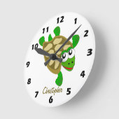 Horloge Ronde Turtle Design Personalised (Angle)