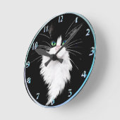 Horloge Ronde TUX-Tuxedo chats rock (Angle)