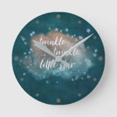 Horloge Ronde Twinkle Little Star | Turquoise Vert et Taupe Brow (Recto)