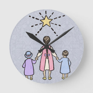 Horloge Ronde Twinkle Little Star Vintage Nursery Rhyme