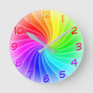 Horloge Ronde Twirl arc-en-ciel