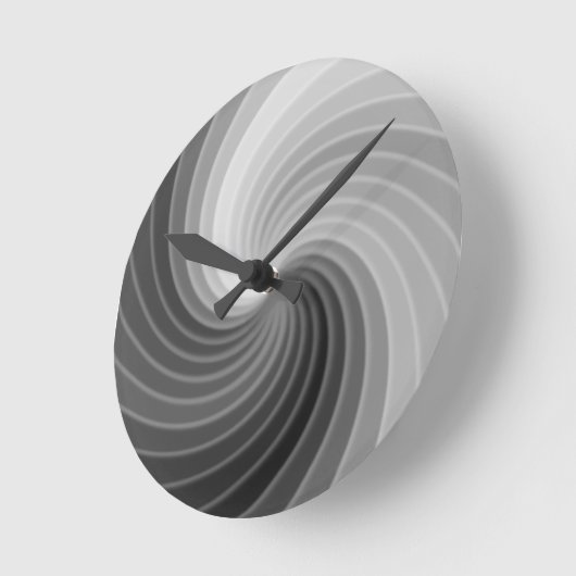 Horloge Ronde Twirl argenté spatial (Angle)