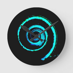 Horloge Ronde Twirls colorés